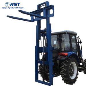 RST Tractor with Rear-Mounted Agricultural Equipment and Rear Loader