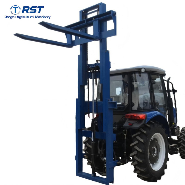 RST Tractor with Rear-Mounted Agricultural Equipment and Rear Loader